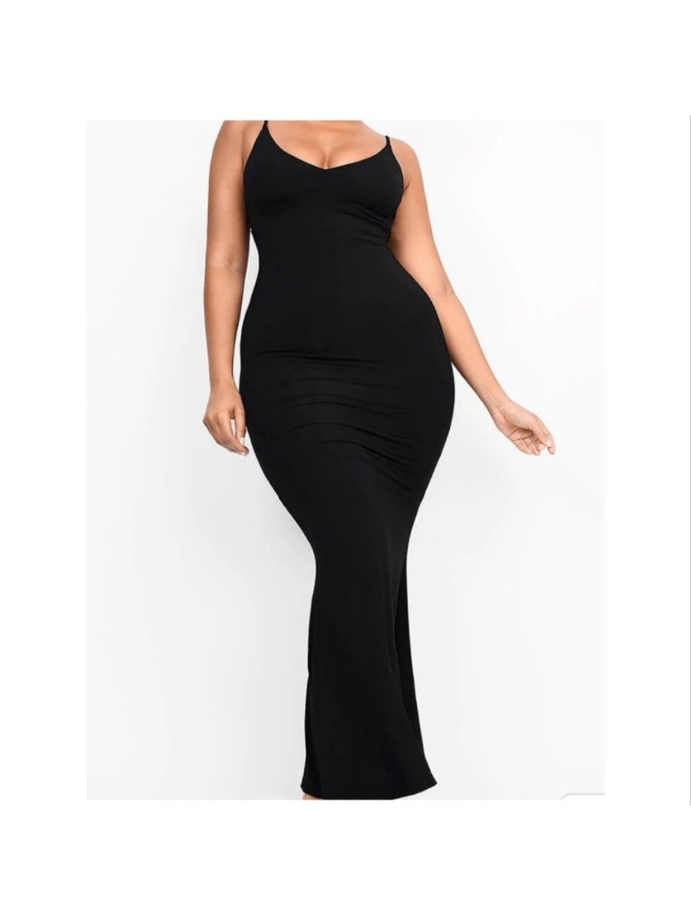 Shapellx Built-In 360° Long Slip Shaping Maxi Dress in Black Size L